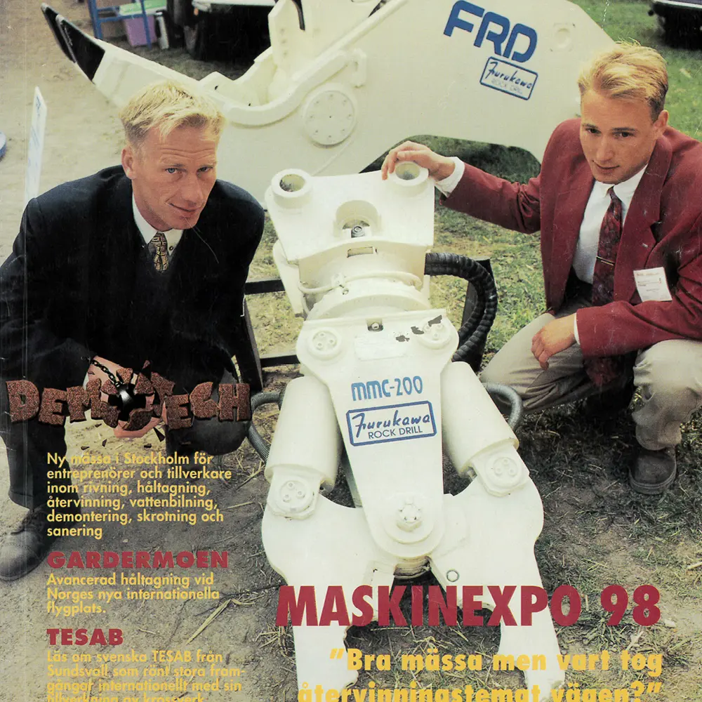 Bild på Magnus Uppsten och Ulf Dolfei på AMAS som ställer ut på MaskinExpo 1998