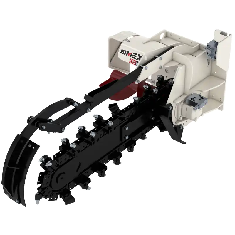 Produktbild på kedjegrävare. CHD-serien tillverkad av Simex och som säljs av AMAS Svenska AB i Sverige.