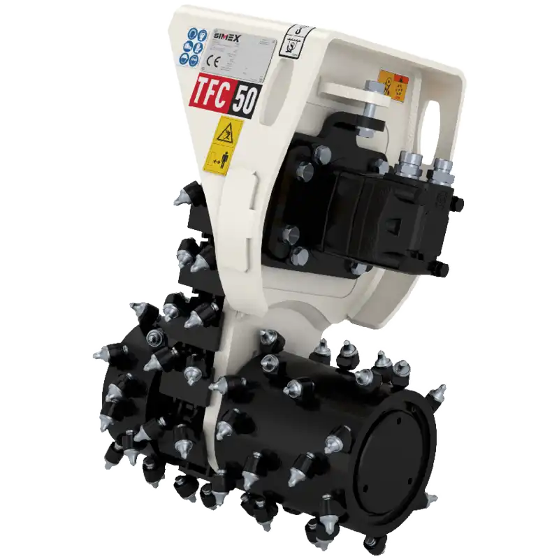 Produktbild på TFC50 rotationsfräs. TFC-serien tillverkad av Simex och som säljs av AMAS Svenska AB i Sverige.