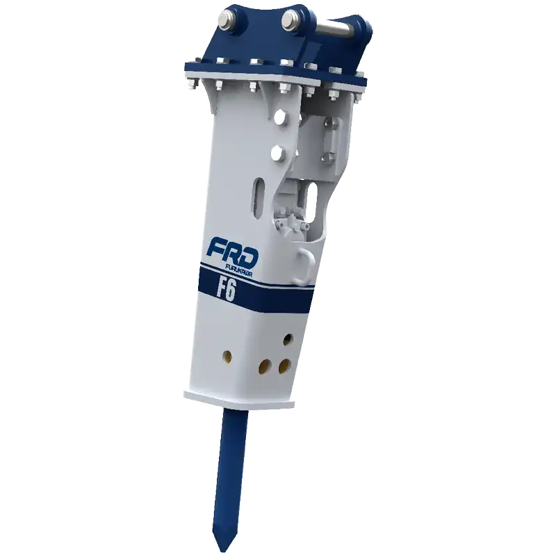 Produktbild på hydraulhammare F6. F-serien tillverkad av Furukawa och som säljs av AMAS Svenska AB i Sverige.