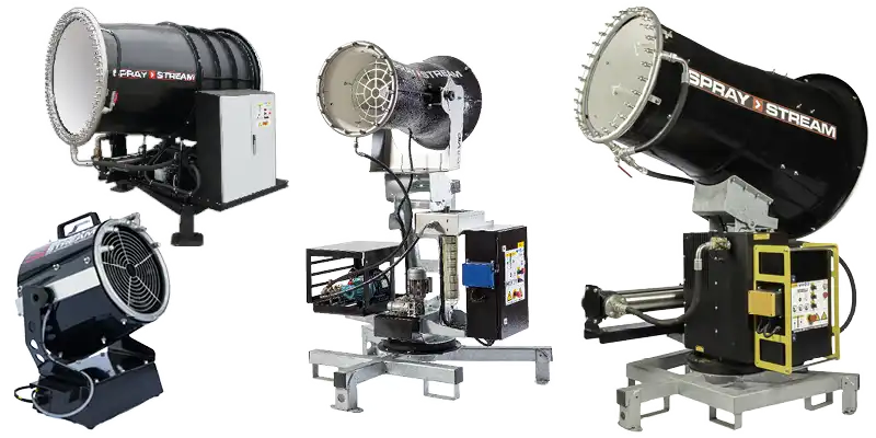 Produktbild på Dammkanoner, standardvarianter. Tillverkade av Spraystream och som säljs av AMAS Svenska AB i Sverige.