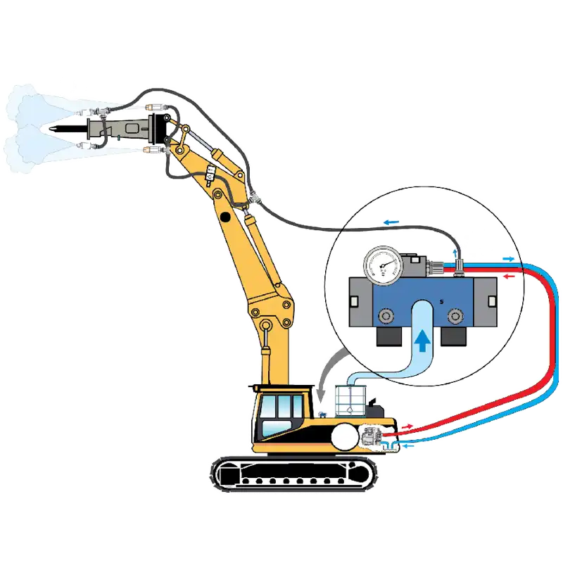 Produktbild på hydraulisk dammbekämpning HPW-Dust. HPW-Dust-serien tillverkad av Dynaset och som säljs av AMAS Svenska AB i Sverige.