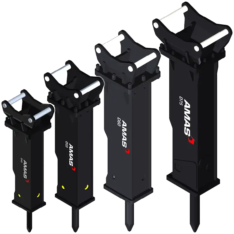 Produktbild på hydraulhammare som säljs med S40 fästen.