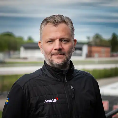 Porträtt på Fredrik Eriksson, AMAS Svenska AB.